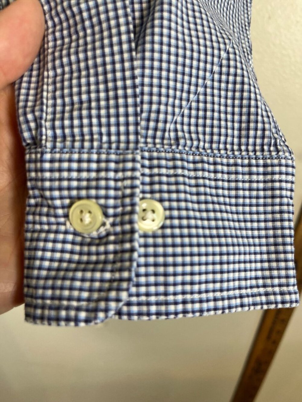 Ralph Lauren Gingham Shirt Blue 15 Resort Preppy Classic Checks Yarmouth - Picture 6 of 8
